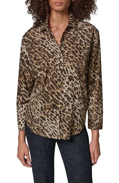 Print Cotton Voile Button-Up Shirt