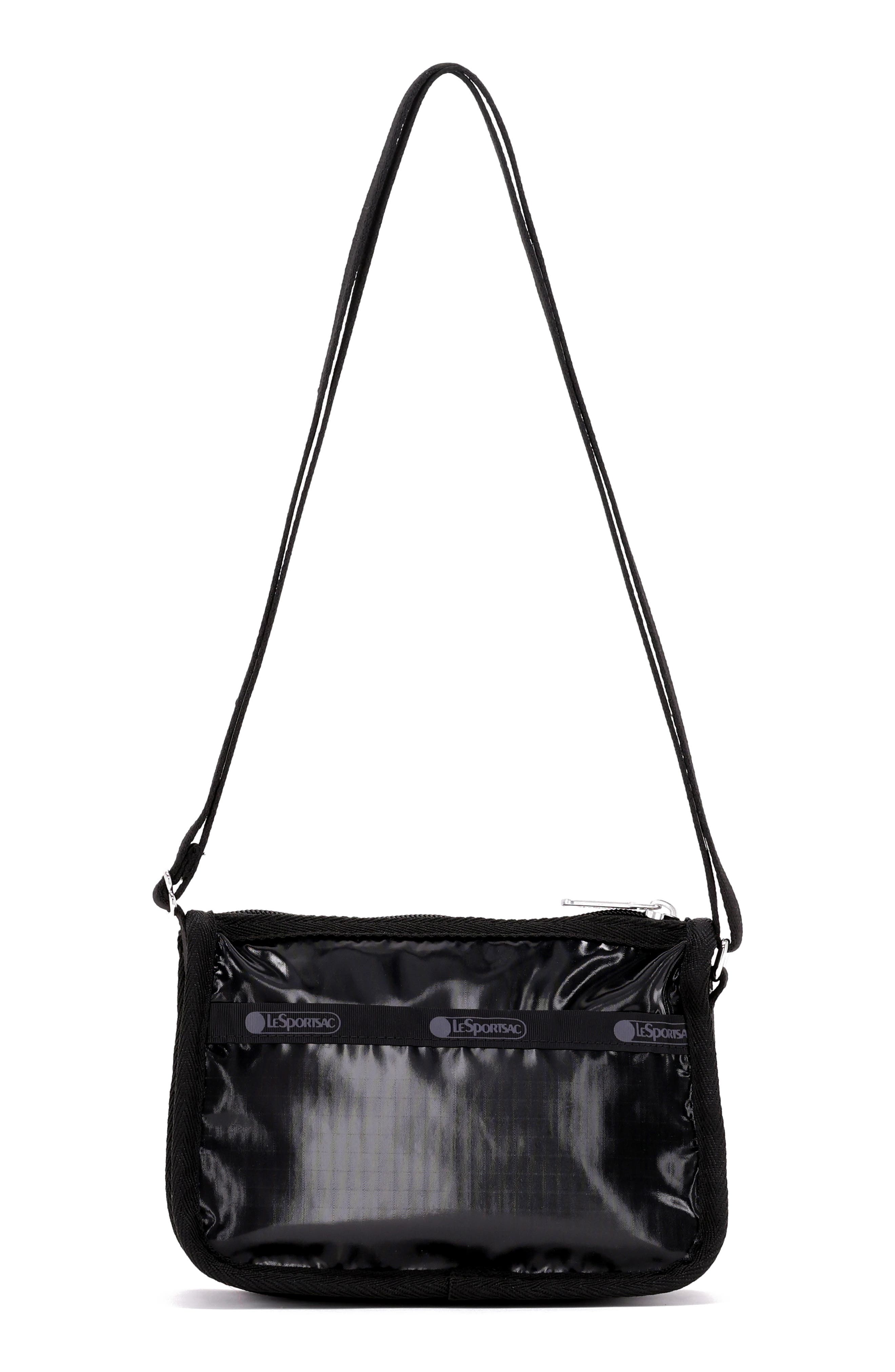 LeSportsac Mini Shine Classic Hobo Bag, Alternate, color, Black Shine