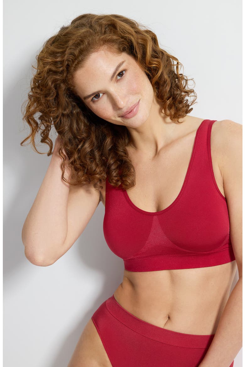 B-Smooth® Seamless Bralette, Alternate, color, REGINA RED