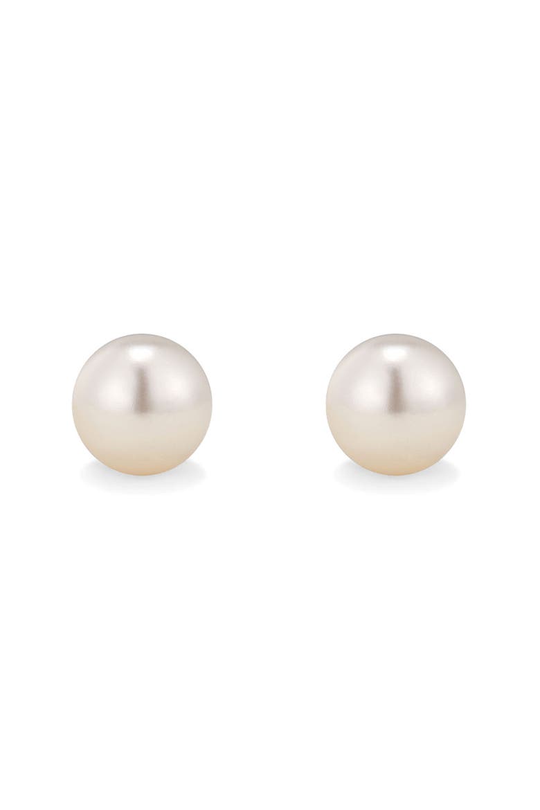 Mini Faux Pearl Stud Earrings, Main, color, GOLD
