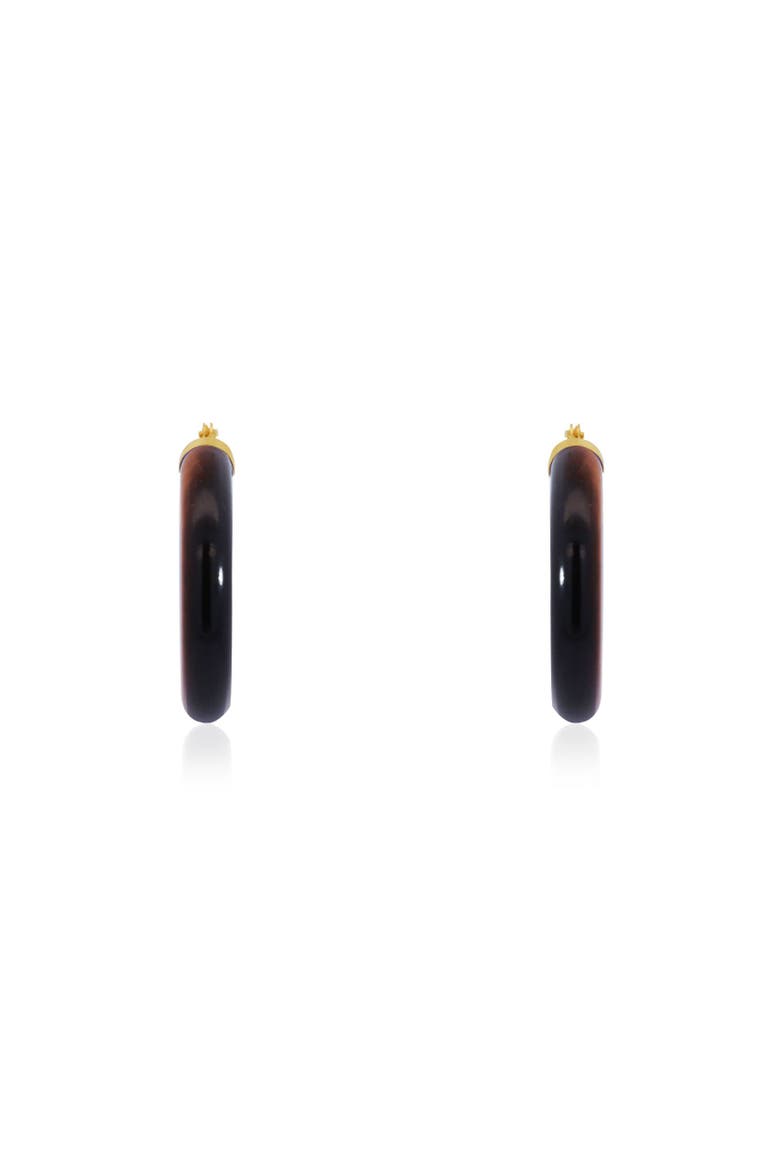 Tigers Eye Hoop Earrings, Alternate, color, Tigers Eye