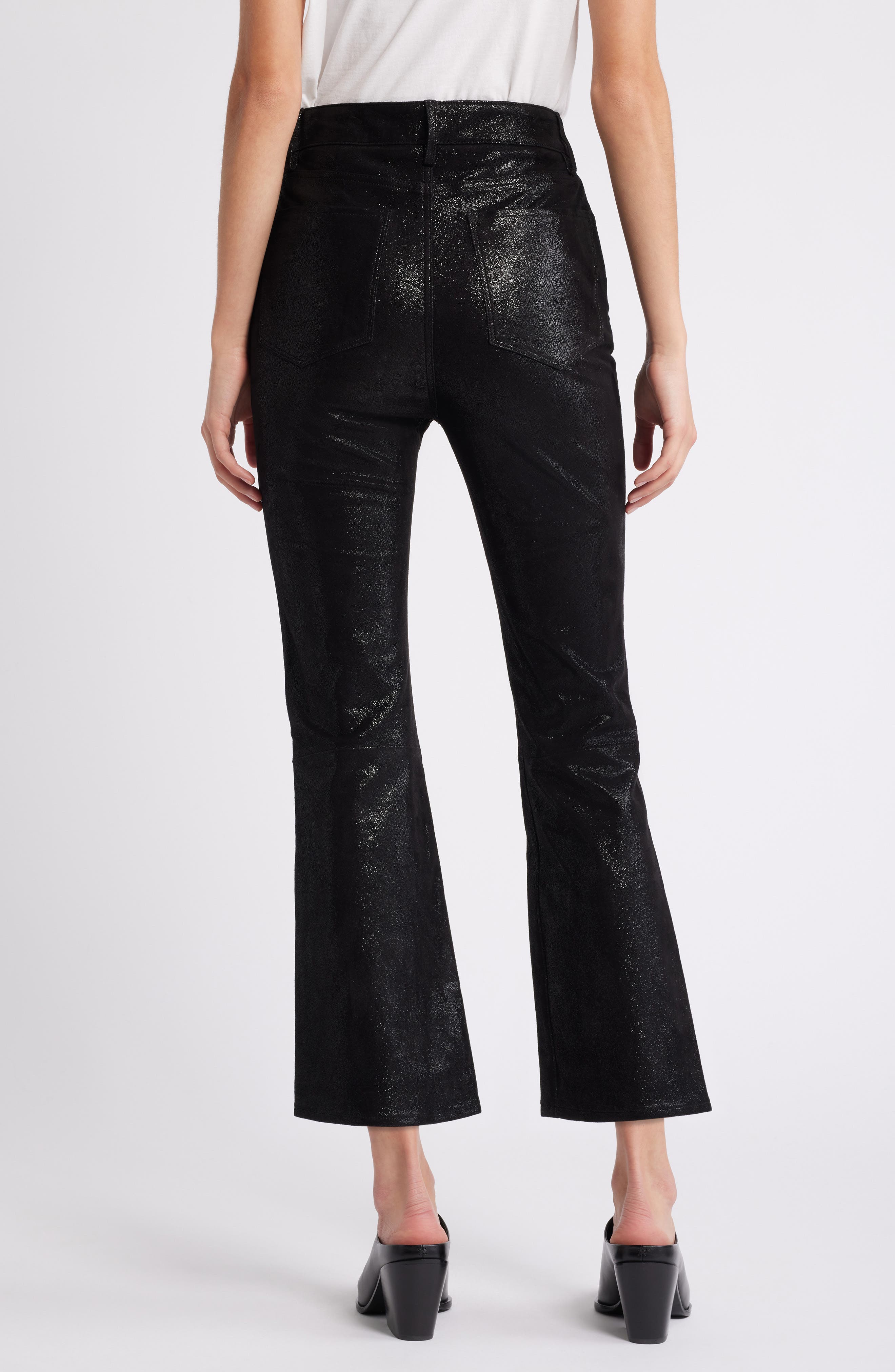 Le Crop Mini Bootcut Suede Pants - image 2
