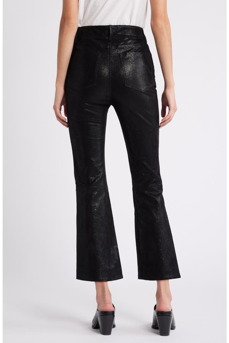 Le Crop Mini Bootcut Suede Pants, Alternate, color, BLACK MULTI