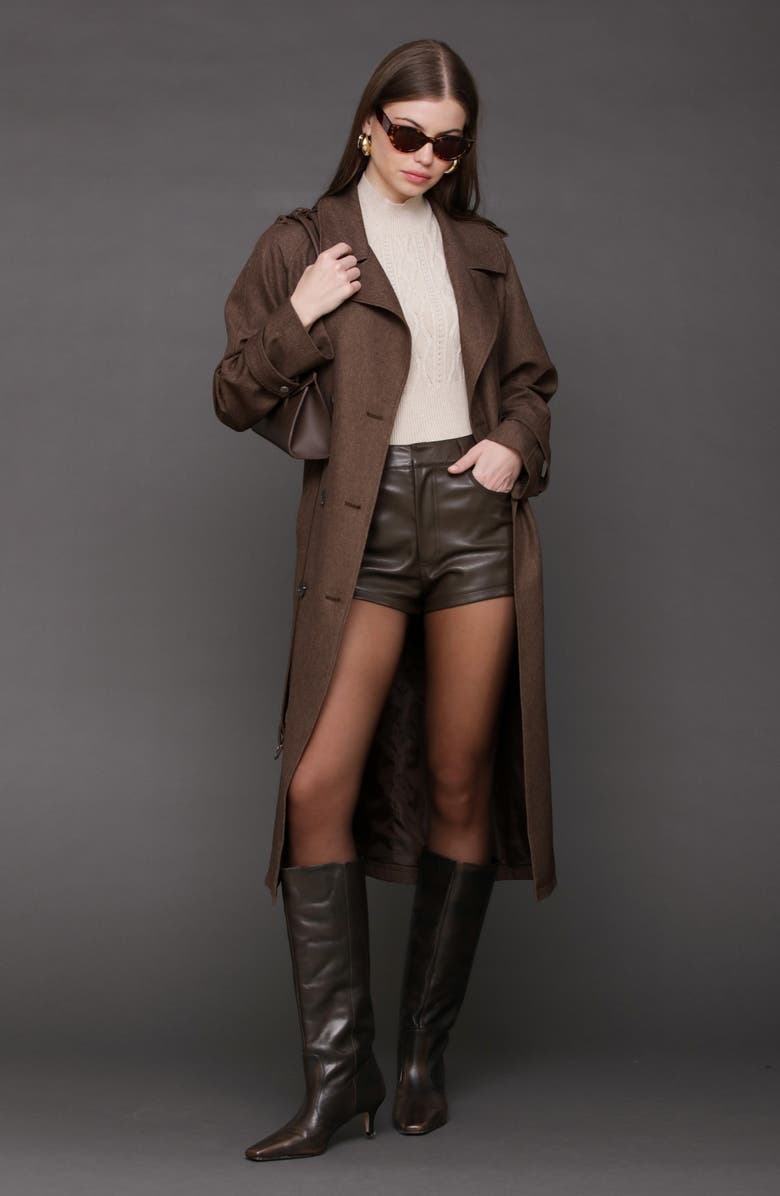 Avec Les Filles Slouchy Double Breasted Trench Coat, Alternate, color, Chickory