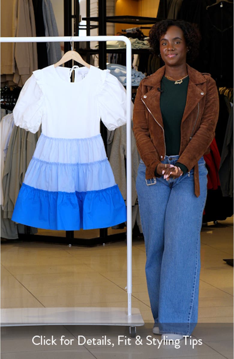 Colorblock Puff Sleeve Minidress, sales video thumbnail