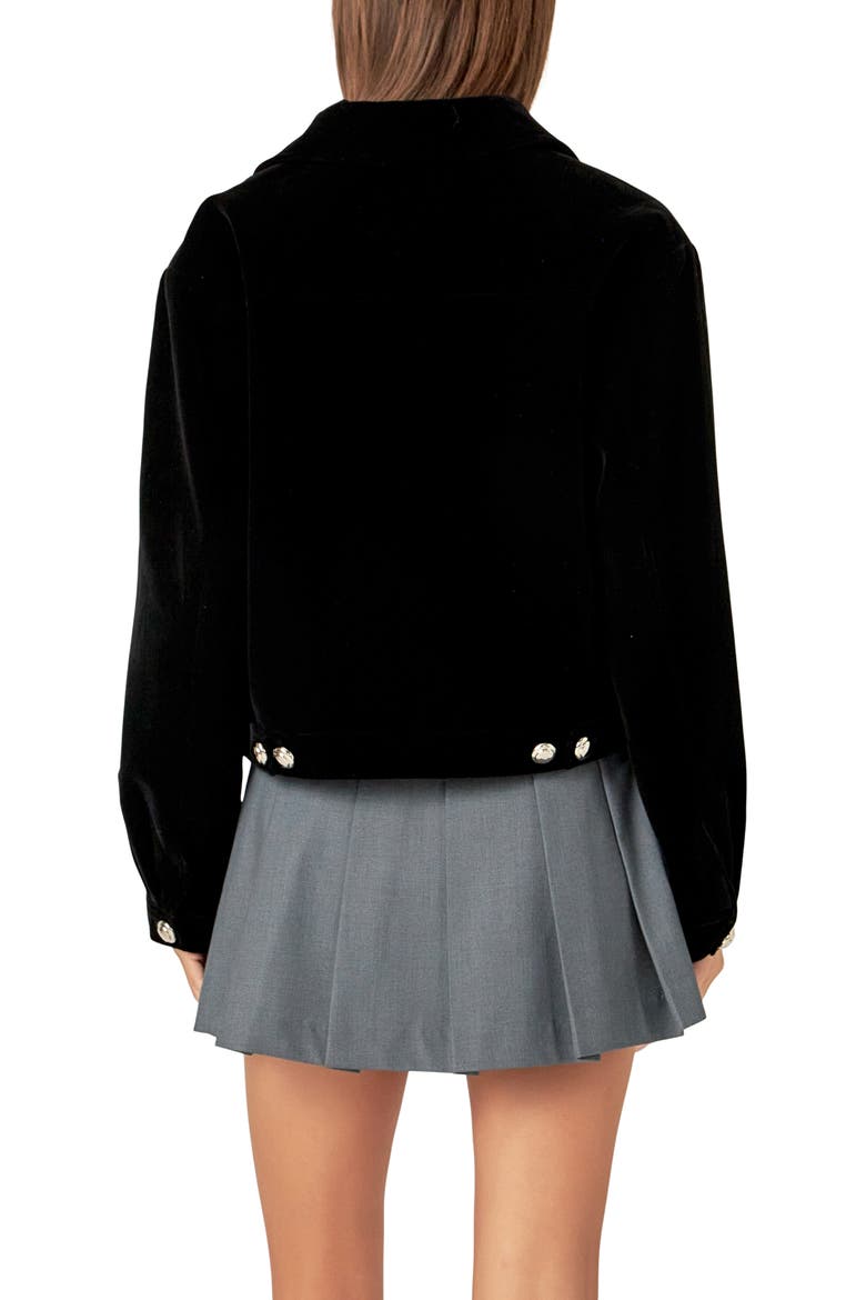Velvet Bomber Jacket, Alternate, color, BLACK