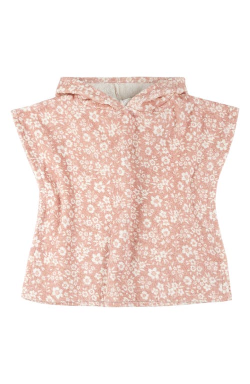 FIRSTS BY PETIT LEM FIRSTS BY PETIT LEM FLORAL ORGANIC COTTON TERRY HOODED COVER-UP PONCHO