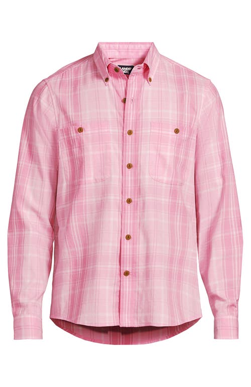 Lands' End Coastal Flannel In Shasta Pink Plaid