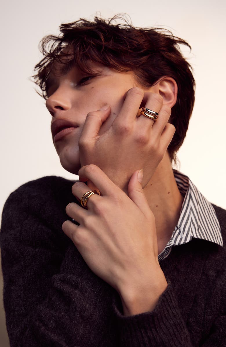 Luv AJ Set of Two Wave Stackable Rings, Alternate, color, 