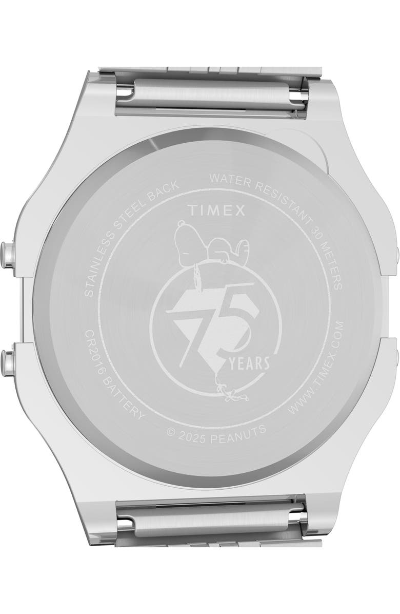 Timex<sup>®</sup> x Peanuts<sup>®</sup> T80 75th Anniversary Edition Bracelet Watch, 34mm, Alternate, color, Stainless Steel