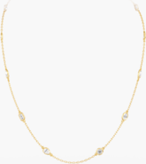 Everlee Multi Shape Bezel Station Lab Diamond Necklace in 14K