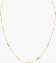 Everlee Multi Shape Bezel Station Lab Diamond Necklace in 14K