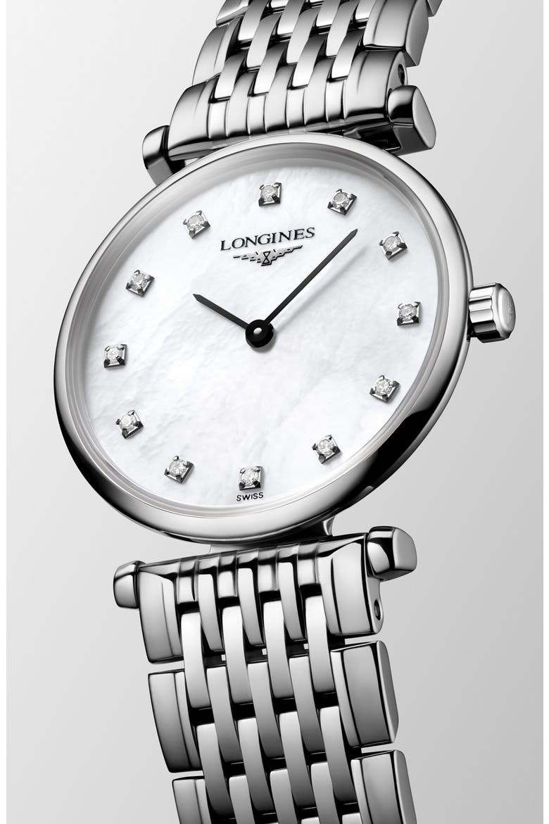 La Grande Classique Diamond Bracelet Watch, 24mm, Alternate, color, SILVER/ WHITE