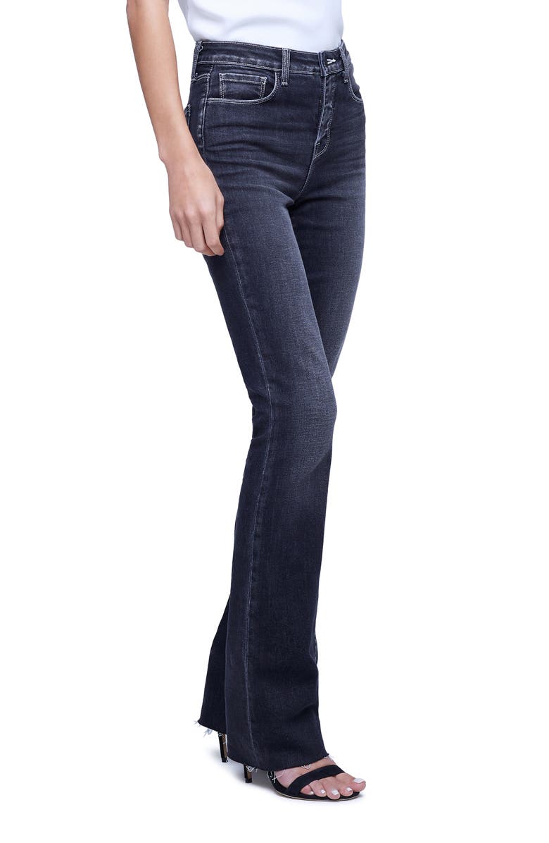 L'AGENCE Ruth High Waist Raw Hem Straight Leg Jeans, Alternate, color, 