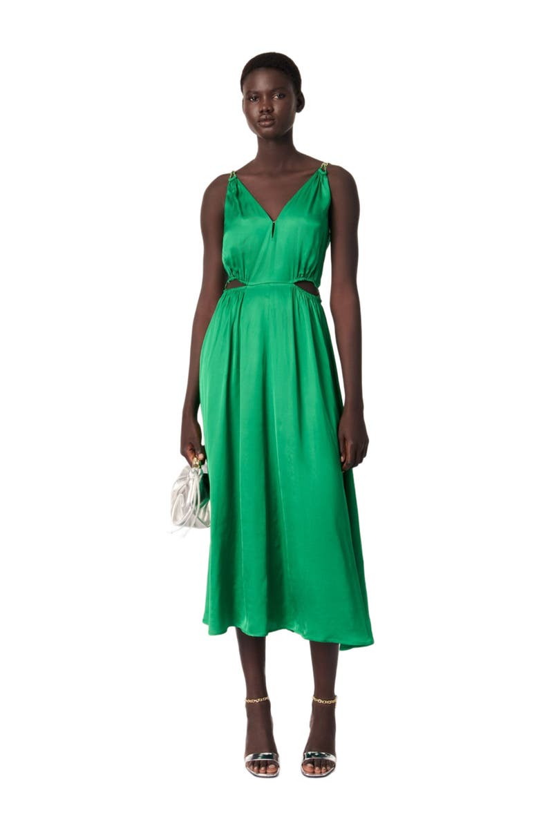 maje Satin-look maxi dress, Alternate, color, 