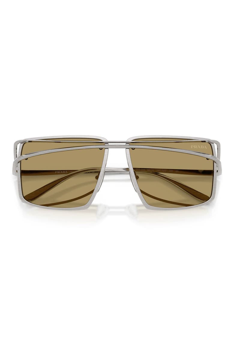 58mm Irregular Sunglasses, Alternate, color, SILVER VINTAGE / GREEN OLIVE