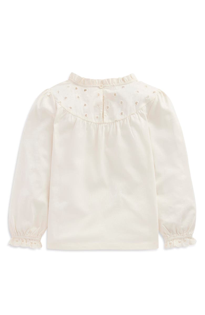 Mini Boden Kids' Heart Broderie Anglaise Top, Alternate, color, Soft Ivory
