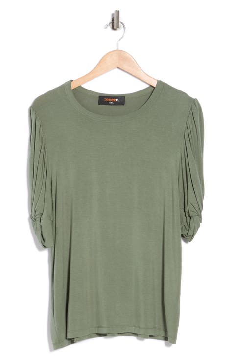 Ruched Sleeve Top (Plus)