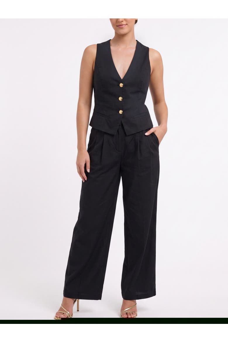 Annie Sleeveless Peplum Jumpsuit, Main, color, Black