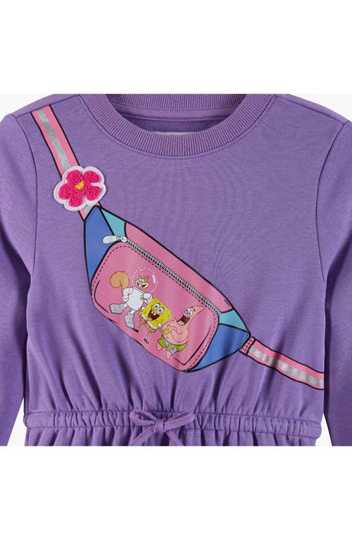 Shop Andy & Evan Kids' Spongebob Squarepants™ French Terry Sweatshirt Dress In Purple