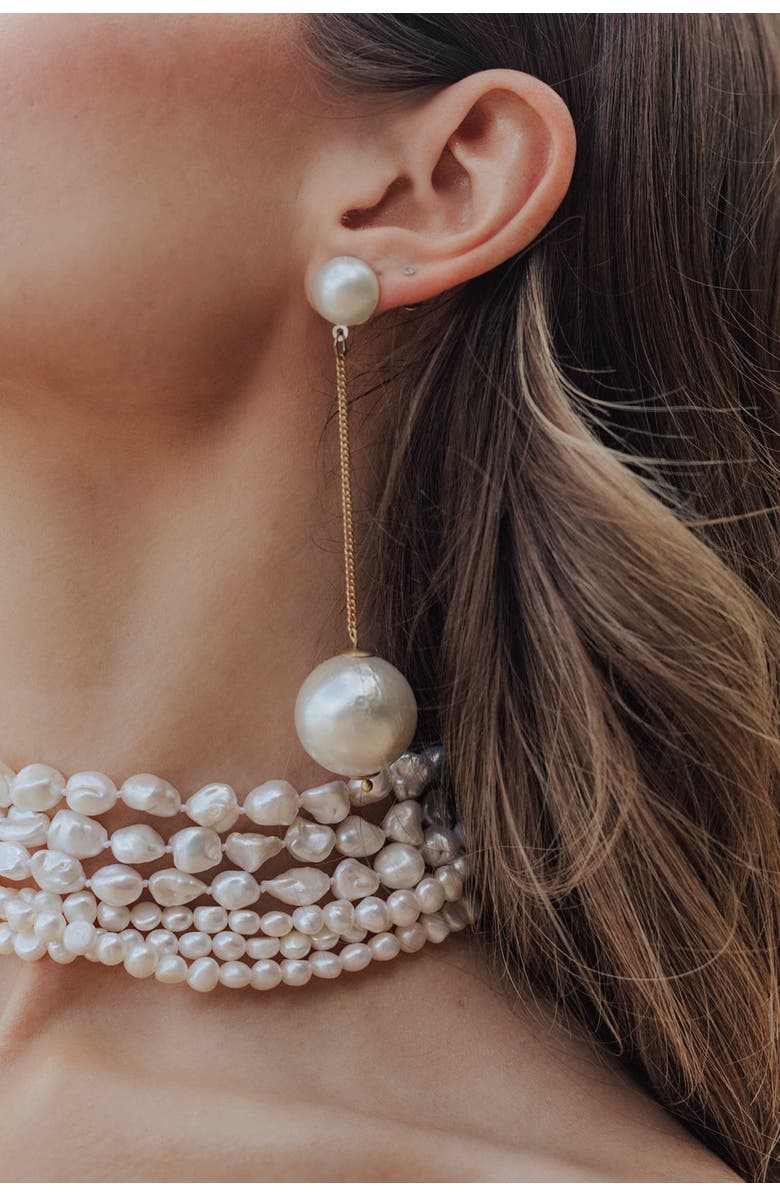 Untamed Petals Ines Pearl Drop, Alternate, color, Gold