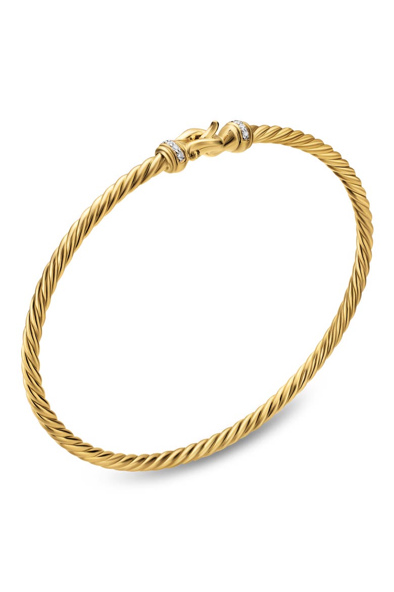 Micro Cablespira® Flex Buckle Bracelet in 18K Yellow Gold with Diamonds, 2.6mm, Alternate, color, GOLD
