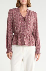 Melrose and Market Long Sleeve Peplum Top
