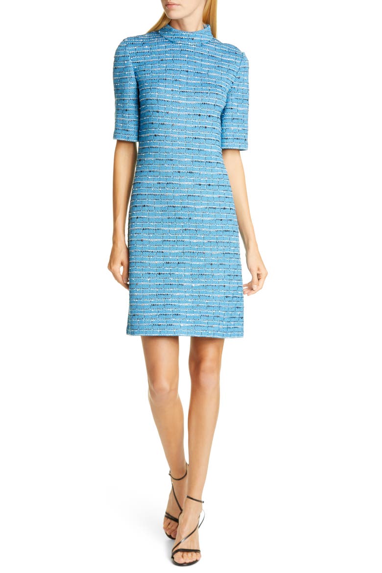 Artisanal Space Dye Stripe Knit Dress, Main, color, LAGUNA BLUE MULTI