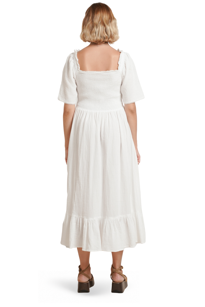 Raquel Maternity & Nursing Cotton Gauze Dress, Alternate, color, White