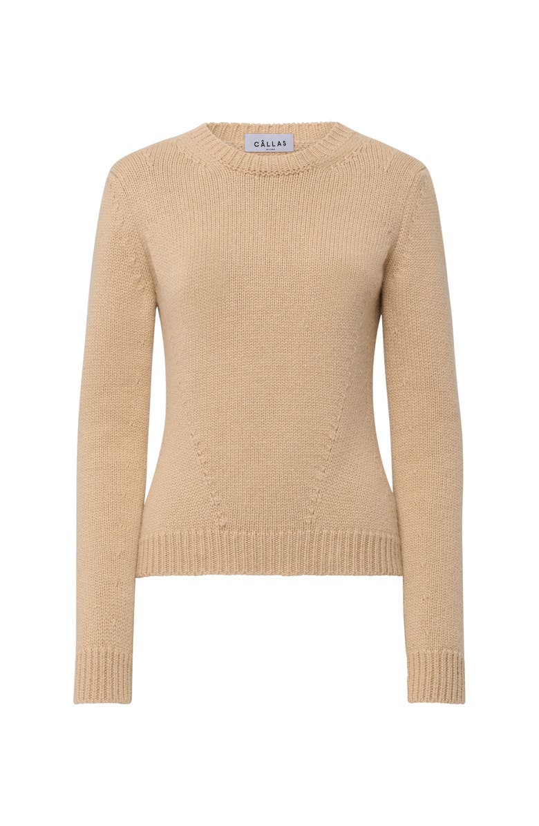 Callas Milano Jeanne Long sleeve crewneck sweater, Main, color, Brown