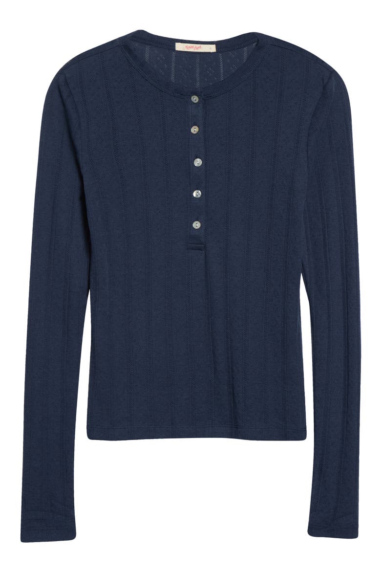 Pointelle Henley, Main, color, TWILIGHT