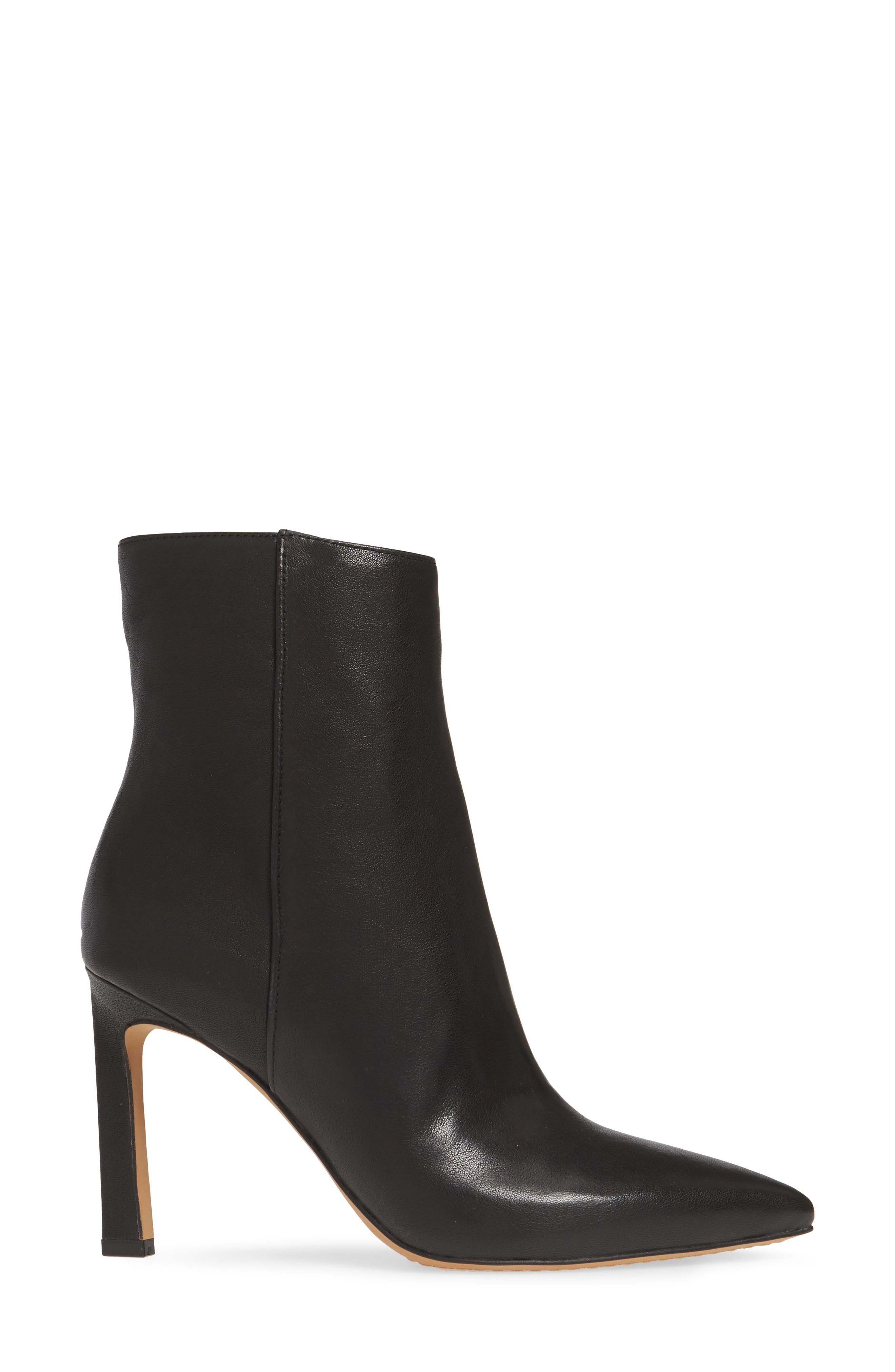 Sashala Pointed Toe Bootie, Alternate, color, BLACK LEATHER