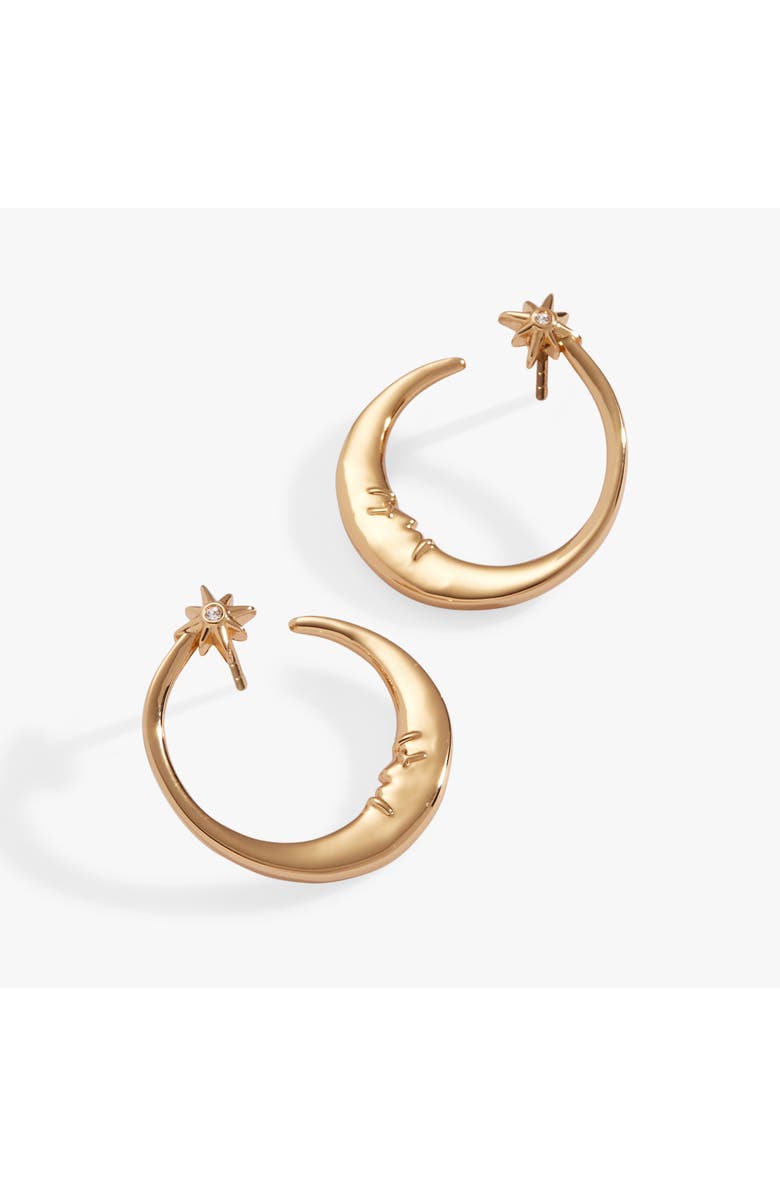 Alex and Ani Crescent Moon Hoop Earrings, Alternate, color,
