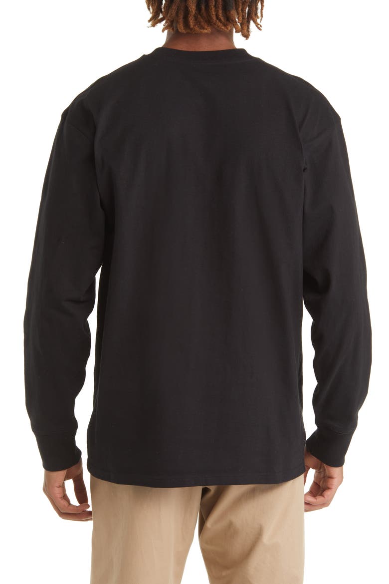 Long Sleeve Organic Cotton T-Shirt, Alternate, color, BLACK