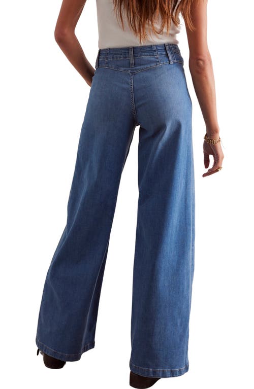 Free People Libre Wide Leg Jeans In Goodie Goodie In Blue