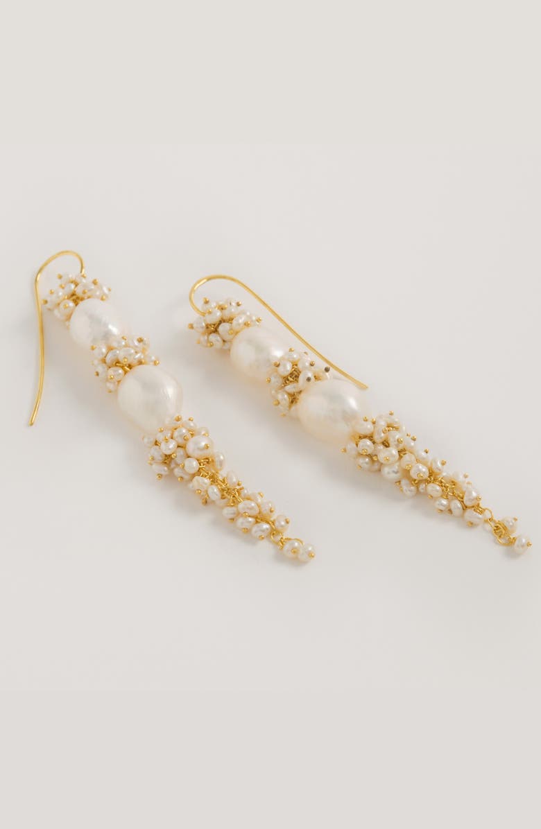 Freya Rose Baroque Pearl Long Drops, Alternate, color, Gold