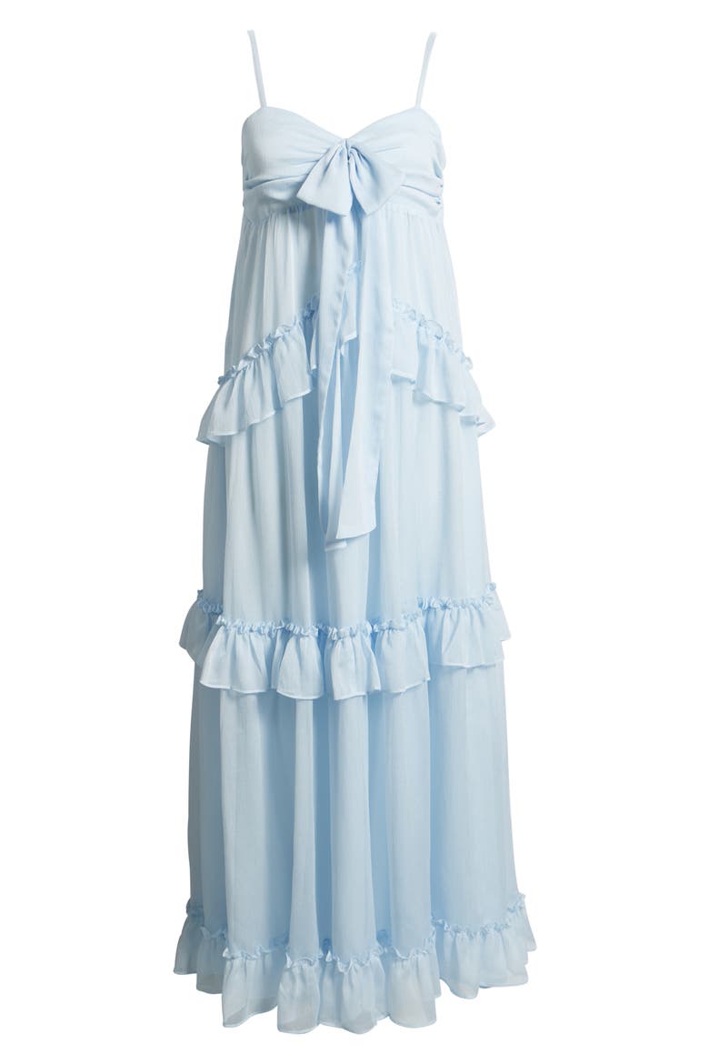 Markie Ruffle Tiered Evening Dress, Alternate, color, LIGHT BLUE