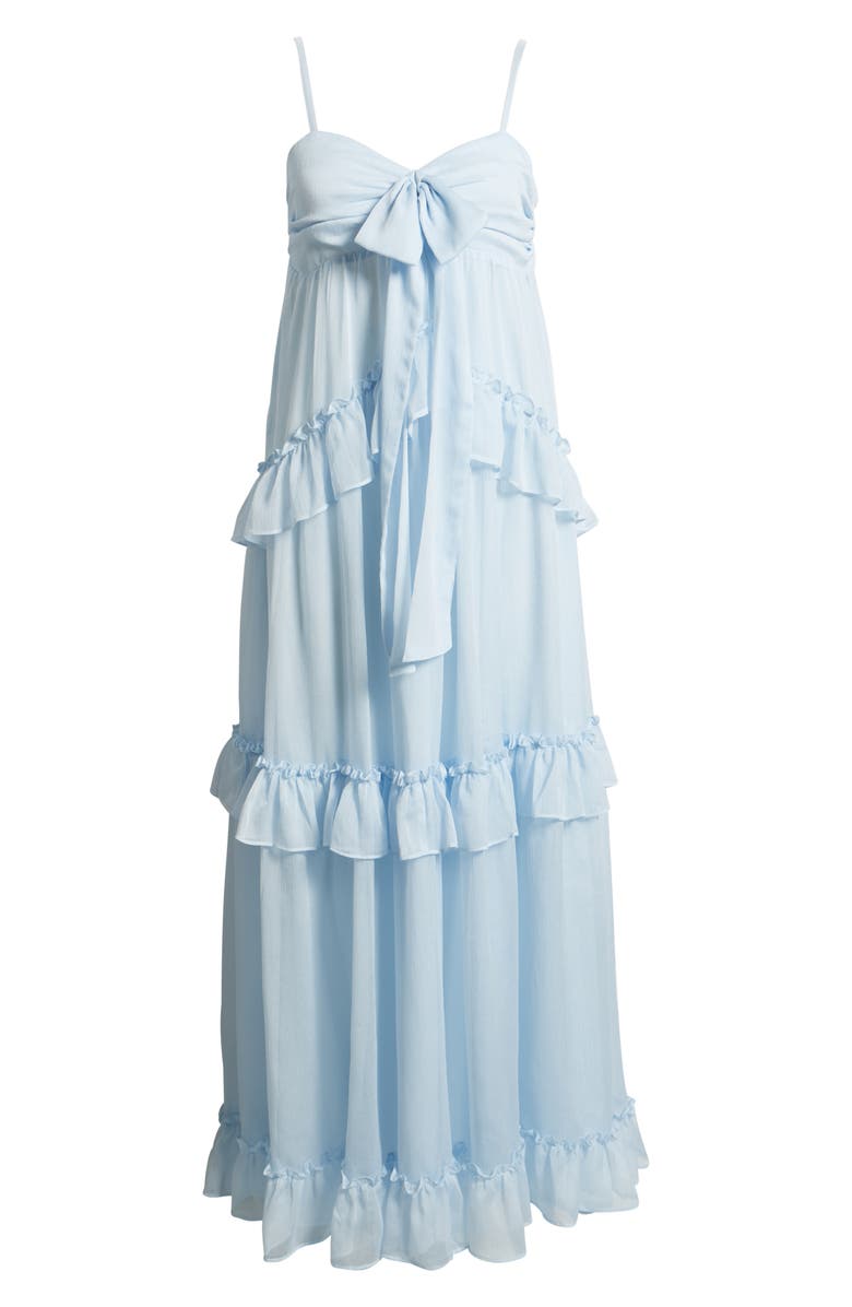 Lulus Markie Ruffle Tiered Evening Dress, Alternate, color, Light Blue