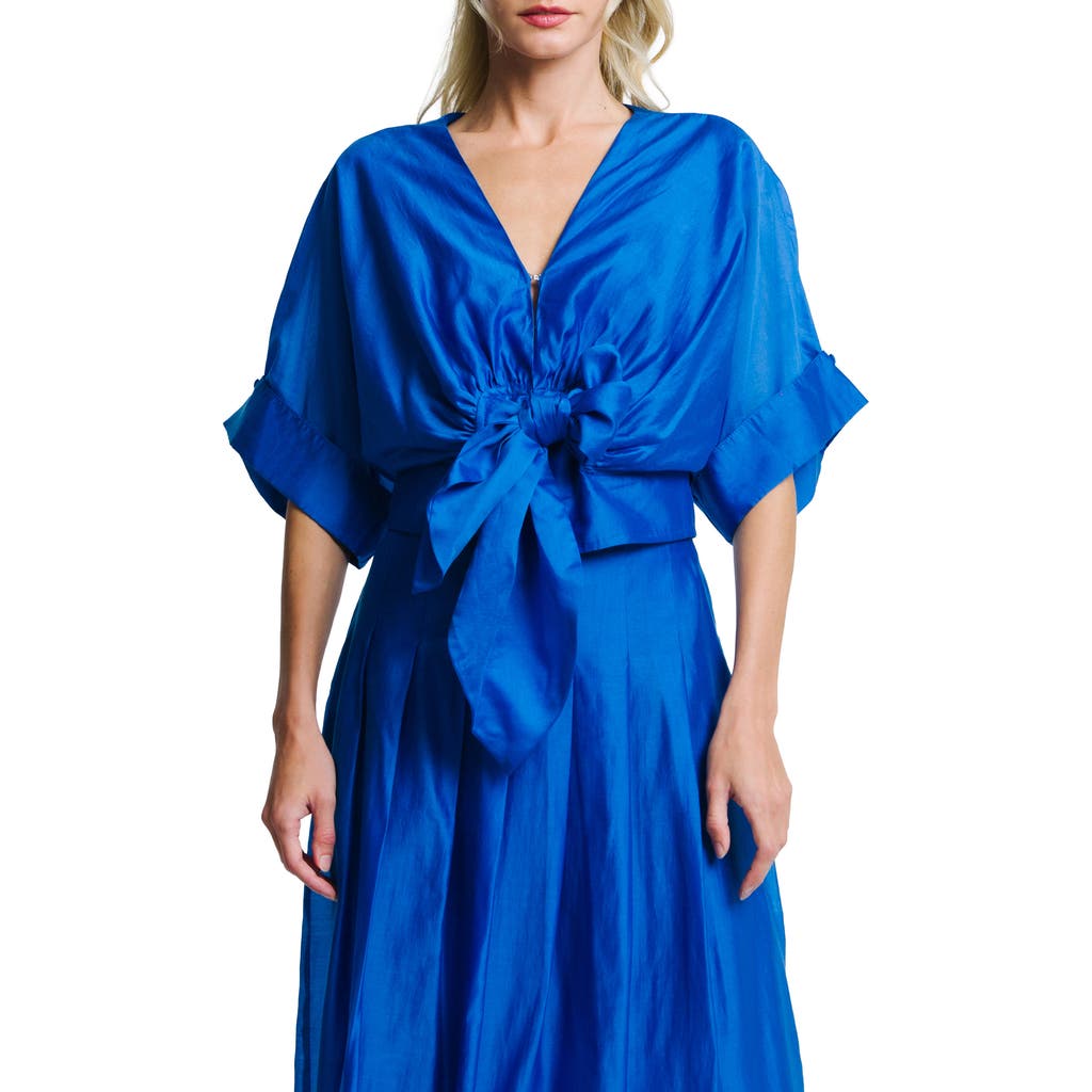 Ciebon Clarisa Front Tie Top In Blue