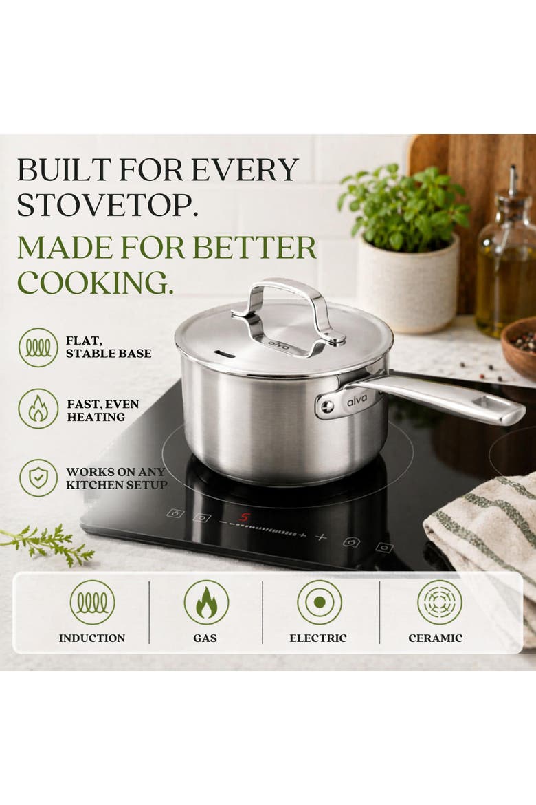 Maestro 10-Piece Hybrid Stainless Steel Cookware Set, Alternate, color, Silver