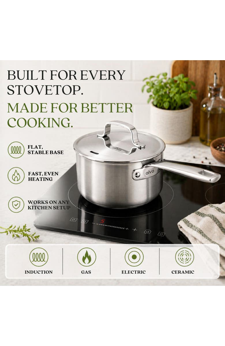 Alva Maestro 10-Piece Hybrid Stainless Steel Cookware Set, Alternate, color, Silver