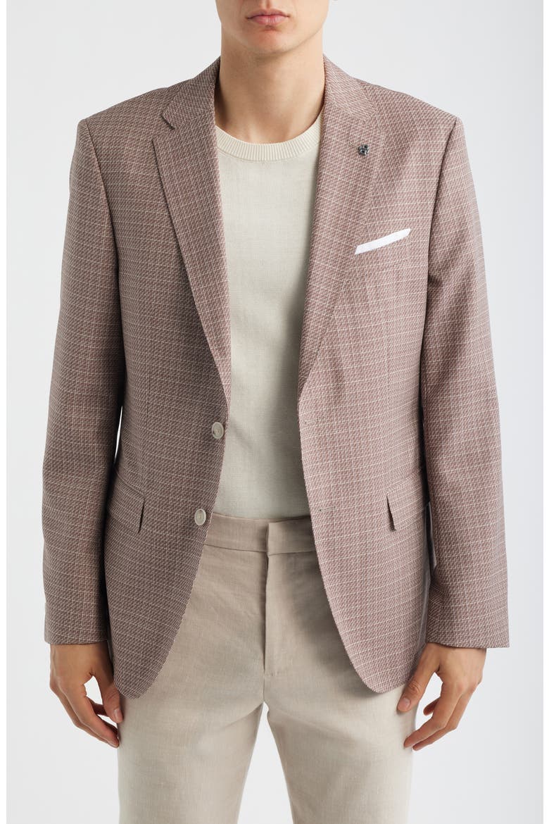Hutson Slim Fit Red Check Virgin Wool Sport Coat, Main, color, OPEN RED