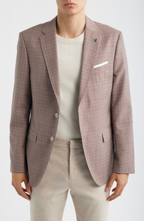Hutson Slim Fit Red Check Virgin Wool Sport Coat