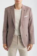 BOSS Hutson Slim Fit Red Check Virgin Wool Sport Coat