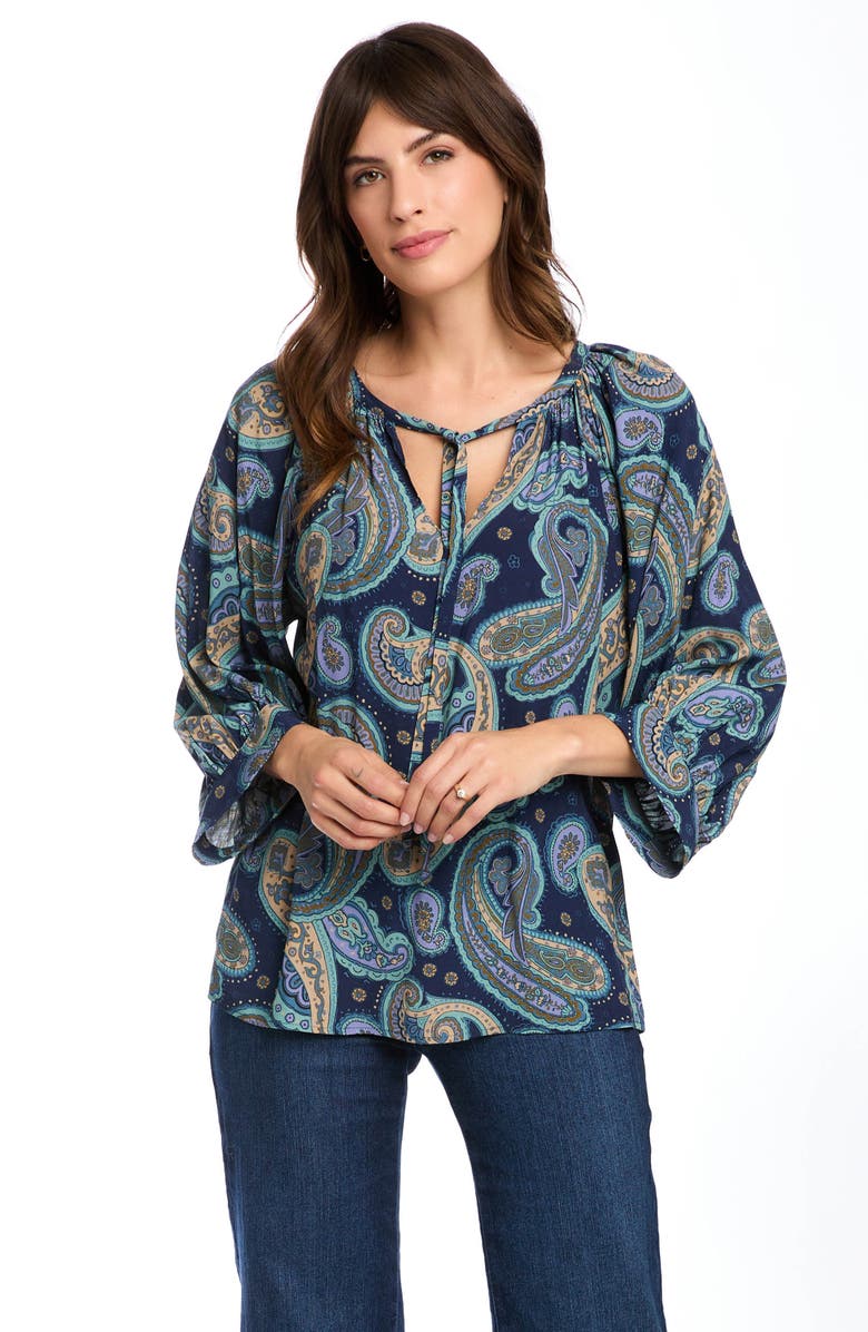 Karen Kane Paisley Blouson Sleeve Top, Alternate, color, Paisley