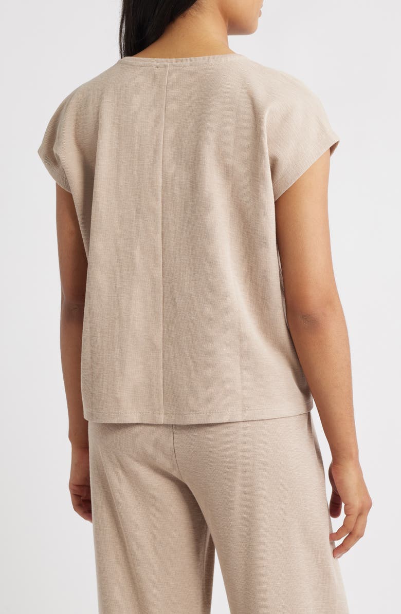 Eileen Fisher V-Neck Organic Cotton Crewneck T-Shirt, Alternate, color, Wheat