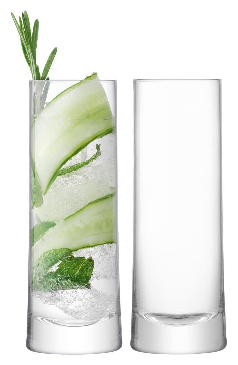 LSA Gin Set of 2 Highball Glasses, Alternate, color, Clear