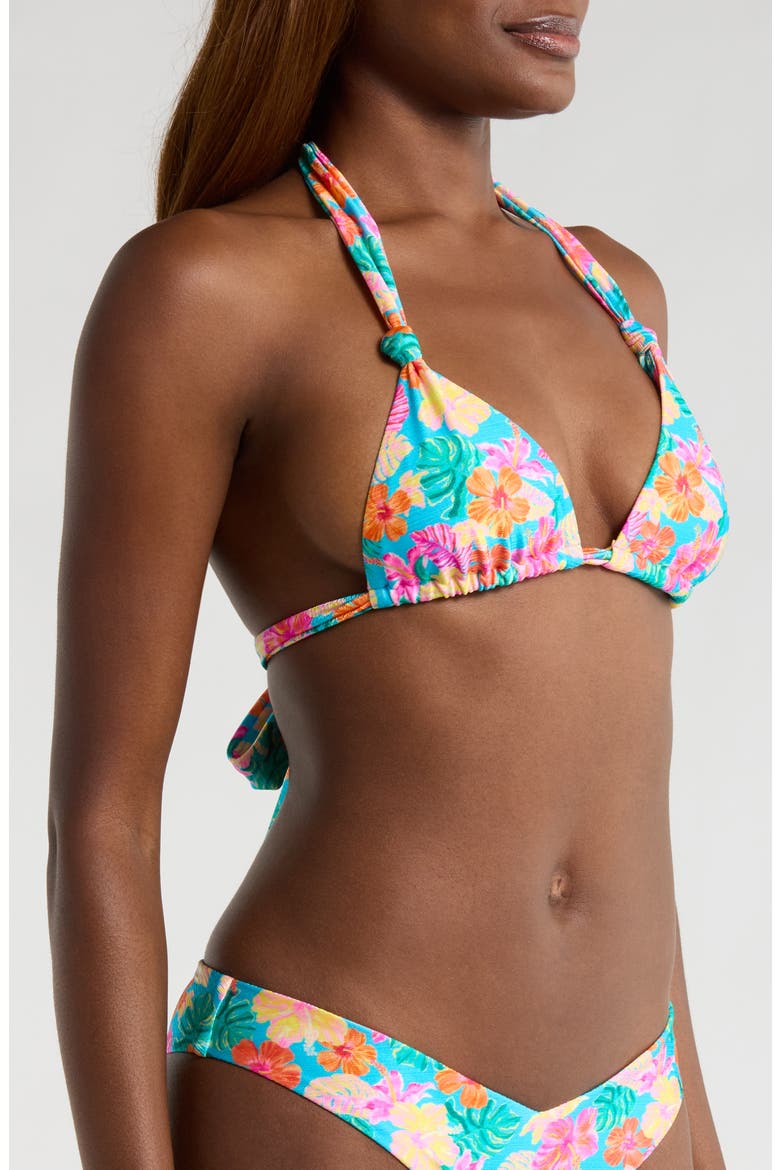 Soft Knot Halter Bikini Top, Alternate, color, PARADISE POP