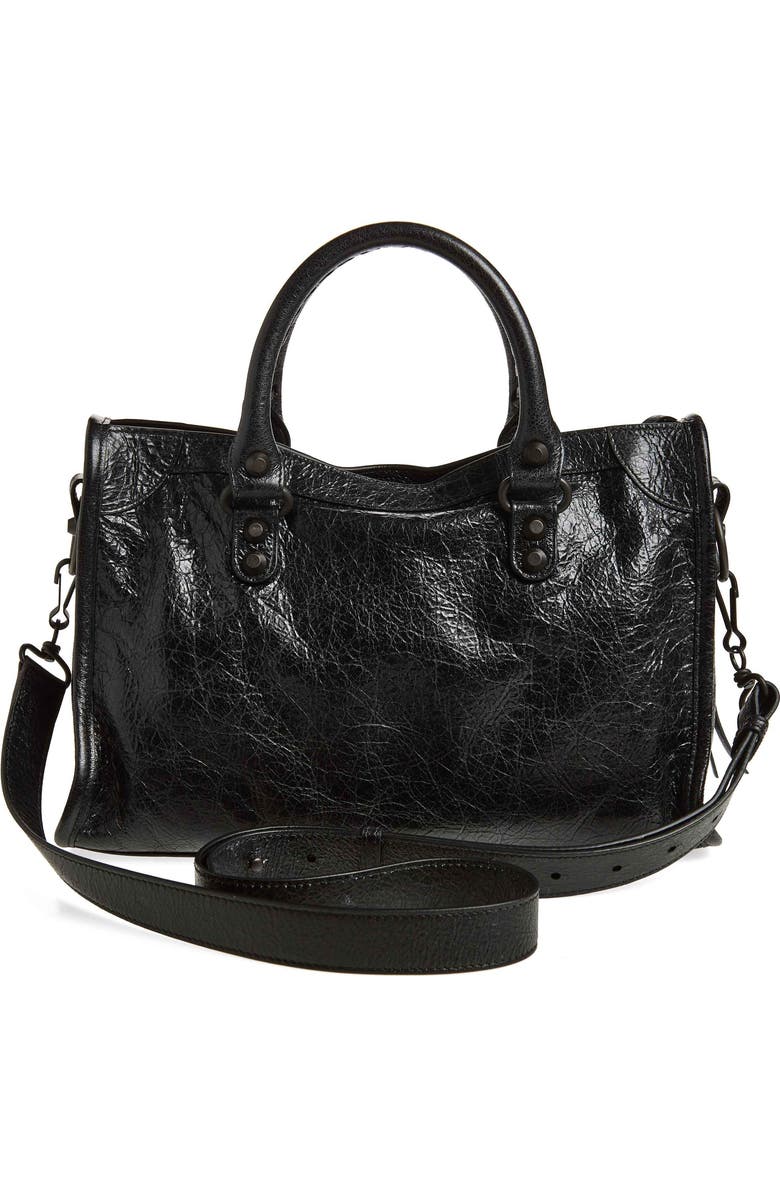 Balenciaga Small Le City Leather Satchel, Alternate, color, 1000 Black