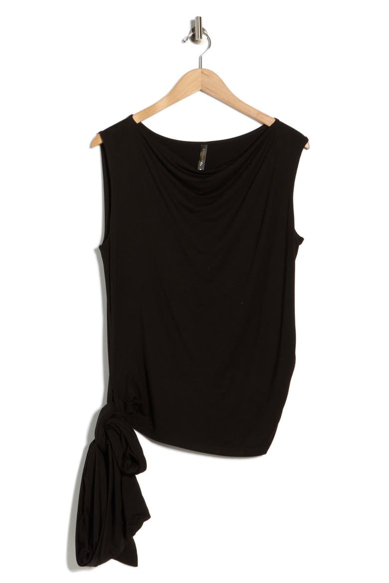 Side Tie Stretch Modal Top, Alternate, color, BLACK